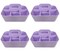 Enjoy Organizer 4 Pack Small Stackable and Portable Simple 6-Compartment Caddy - Made In USA